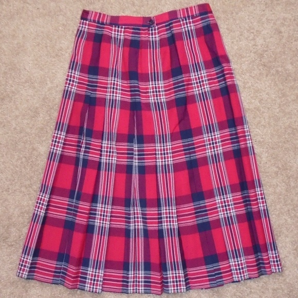 Vintage Pendleton Wool Tartan Plaid Maxi Skirt Red Preppy Old Money Classical - Picture 5 of 10